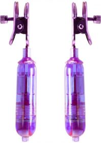 Squeeze And Please Vibe Nipple Clamps Purple Kinx