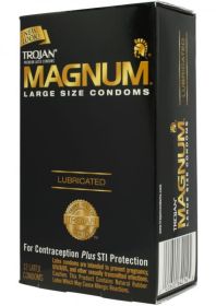 Trojan Condom Magnum Large Size Lubricated 12 Pack