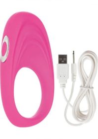 Embrace Pleasure Ring Silicone Vibrating Cockring Waterproof Pink