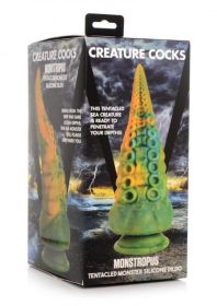 Creature Cocks Monstropus Tentacled Monster Silicone Dildo - Green/yellow