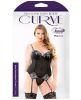 Curve Anne Embroidered Corset G-String Black 3X/4X