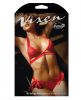 Vixen Cutout Lace Bra & Side Tie Panty Red O/S