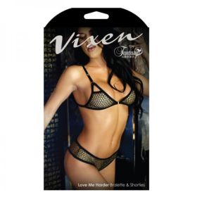 Vixen Love Me Harder Metallic Net Bralette & Shortie