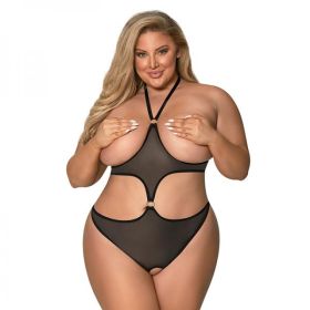 Sassy Cupless & Crotchless Teddy Black 2xl