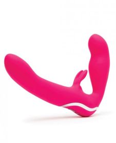 Happy Rabbit Vibrating Strapless Strap-on Pink