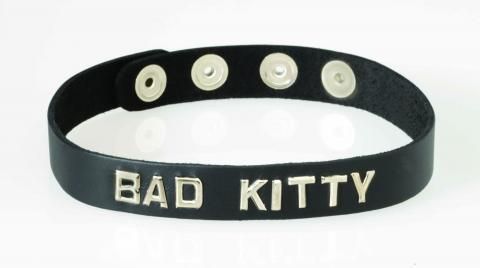 Wordband Collar Bad - Kitty - Black